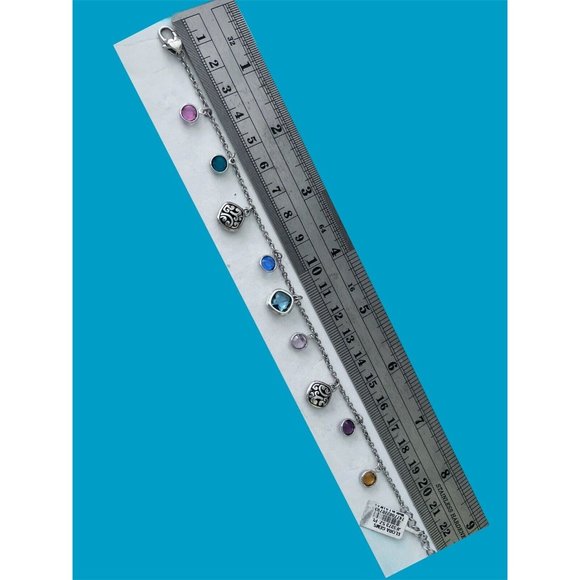 brighton ankle bracelet Colorful With Crystals. Silver Plated - Picture 3 of 5